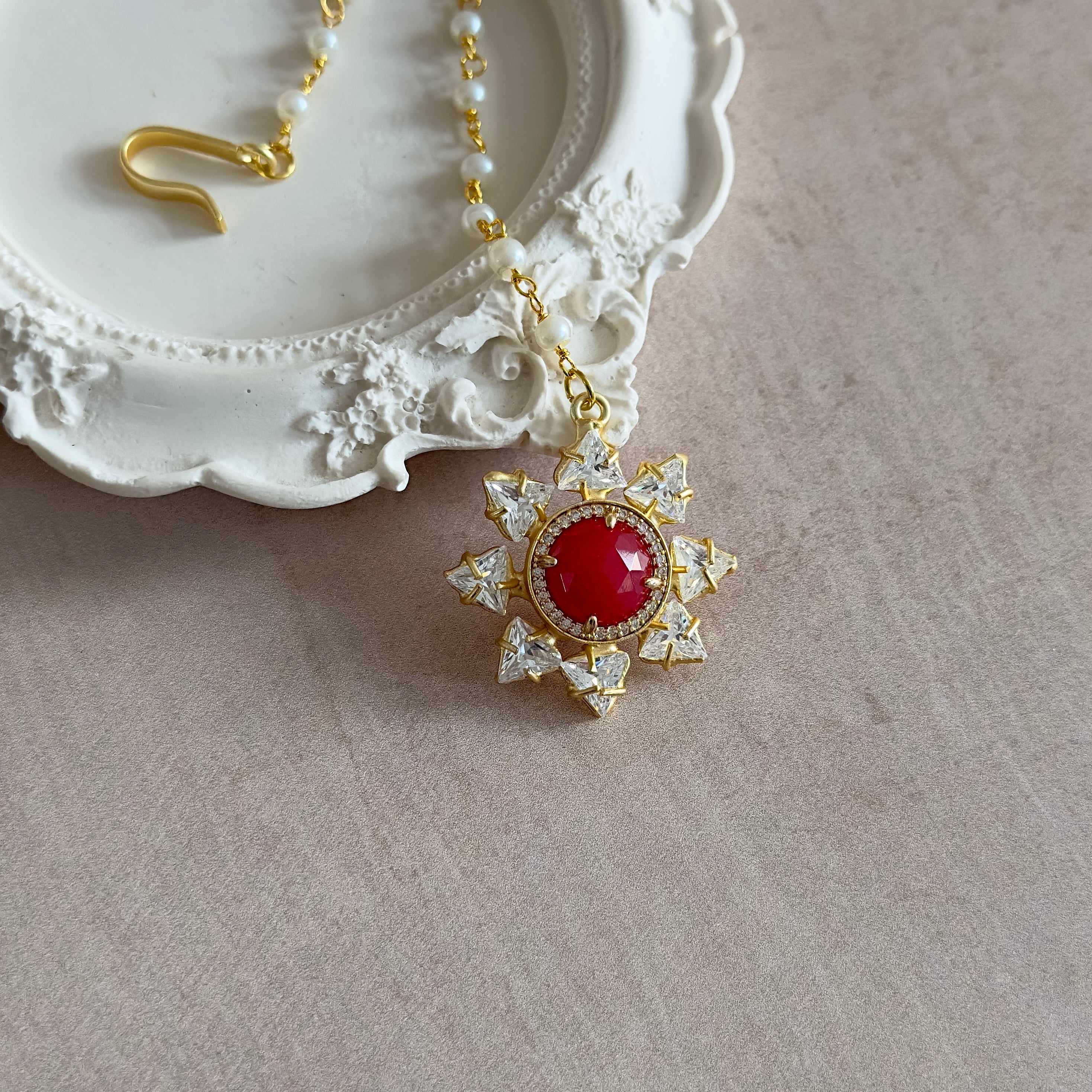 Red Starry Crystal Tikka - Ahseya & Co