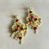 Vada Ruby Crystal Drop Earrings - Ahseya & Co