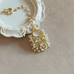 Bisma Grey Crystal Tikka Set - Ahseya & Co