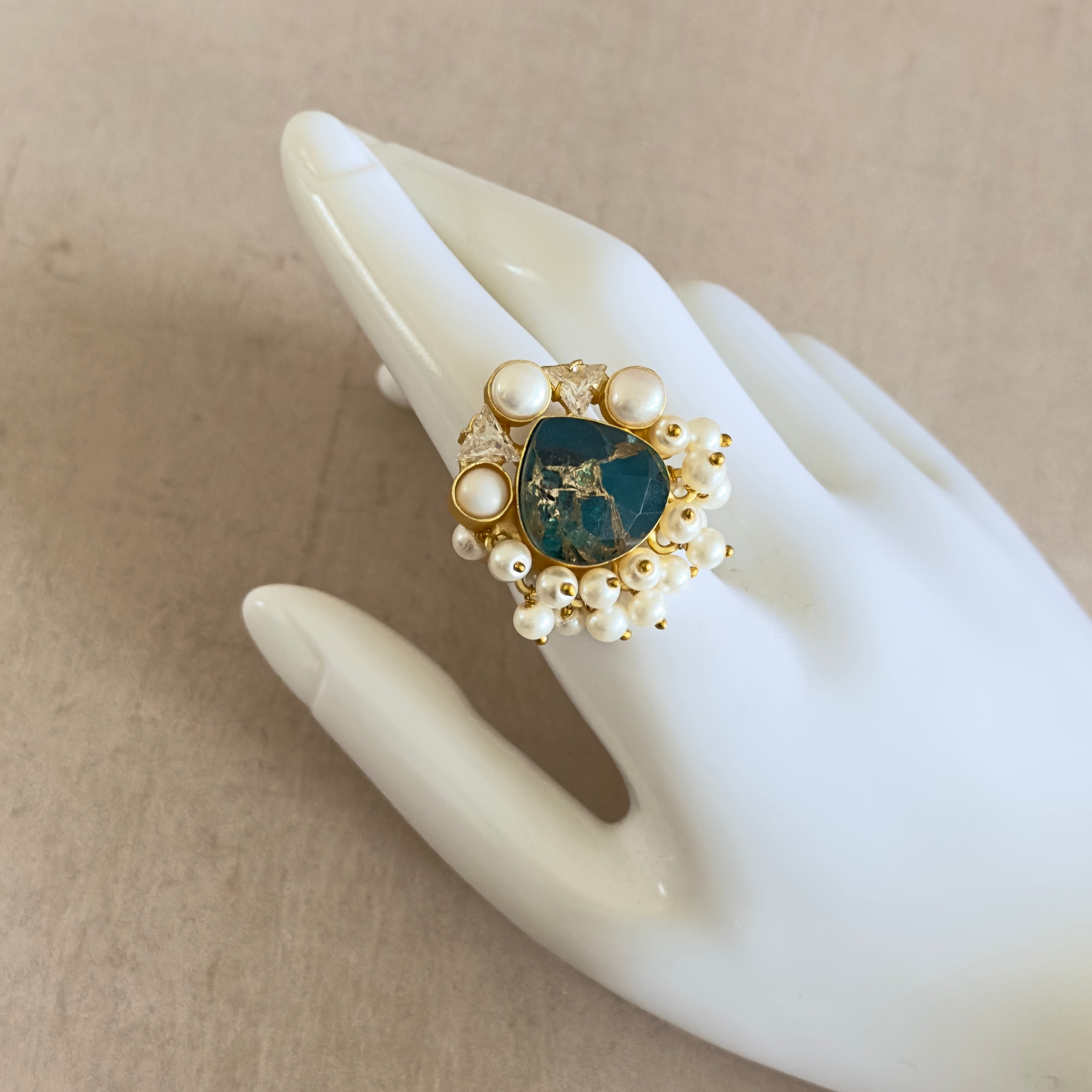 Trina Blue Pearl Ring - Ahseya & Co