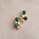 Inez Green Pearl Stud Earrings