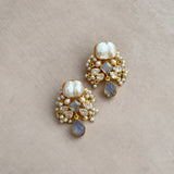 Nazeera Pearl Crystal Drop Earrings