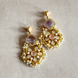 Zaylee Pink Crystal Drop Earrings - Ahseya & Co