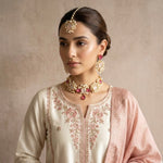 Elina Pink Crystal Necklace Set - Ahseya & Co