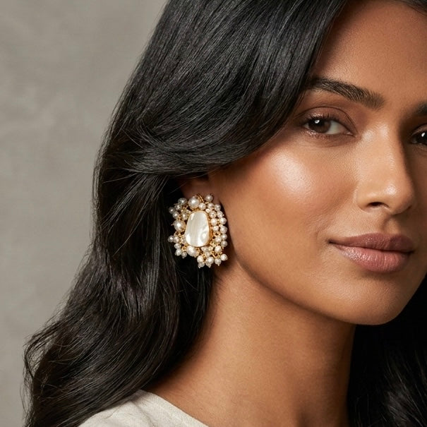 Zuri Pearl Stud Earrings - Ahseya & Co