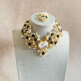 Irum Black Pearl Choker Set