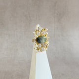 Anum Olive Crystal Ring