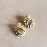 Rania Grey Crystal Stud Earrings - Ahseya & Co