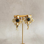 Reina Black Crystal Drop Earrings - Ahseya & Co