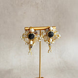 Reina Black Crystal Drop Earrings - Ahseya & Co