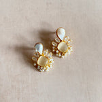 Rania Pearl Crystal Stud Earrings - Ahseya & Co