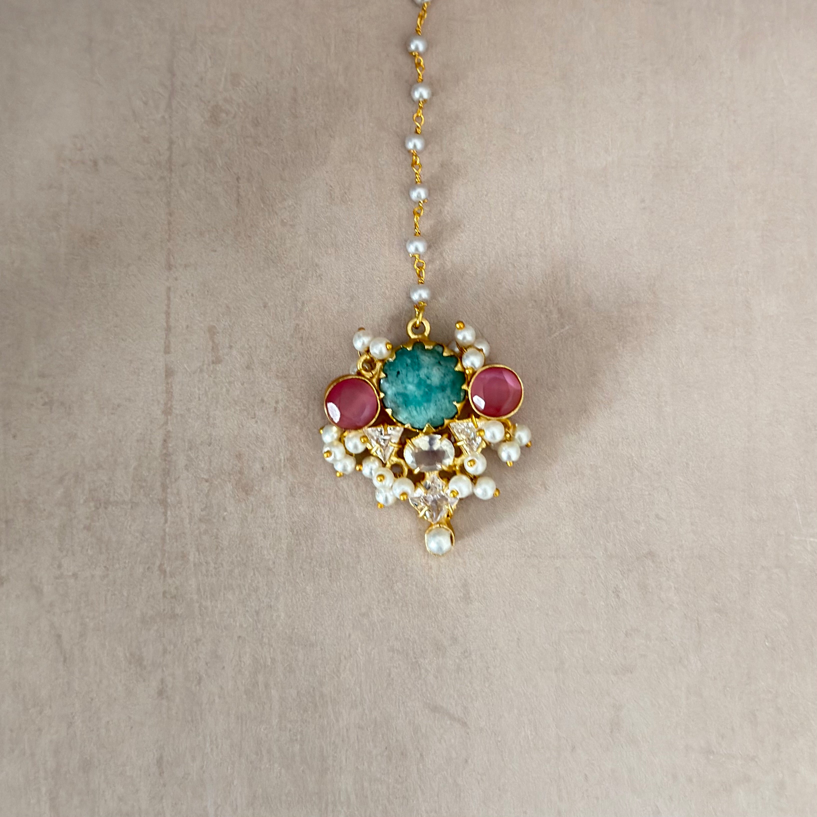 Leona Jade Crystal Necklace Set - Ahseya & Co