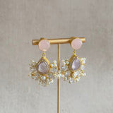 Farishta Crystal Pink Drop Earrings - Ahseya & Co