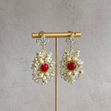 Zye Red Crystal Drop Earrings