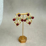 Delara Ruby Olive Necklace Set