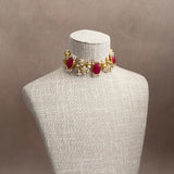 Safa Fuchsia Kundan Choker Set