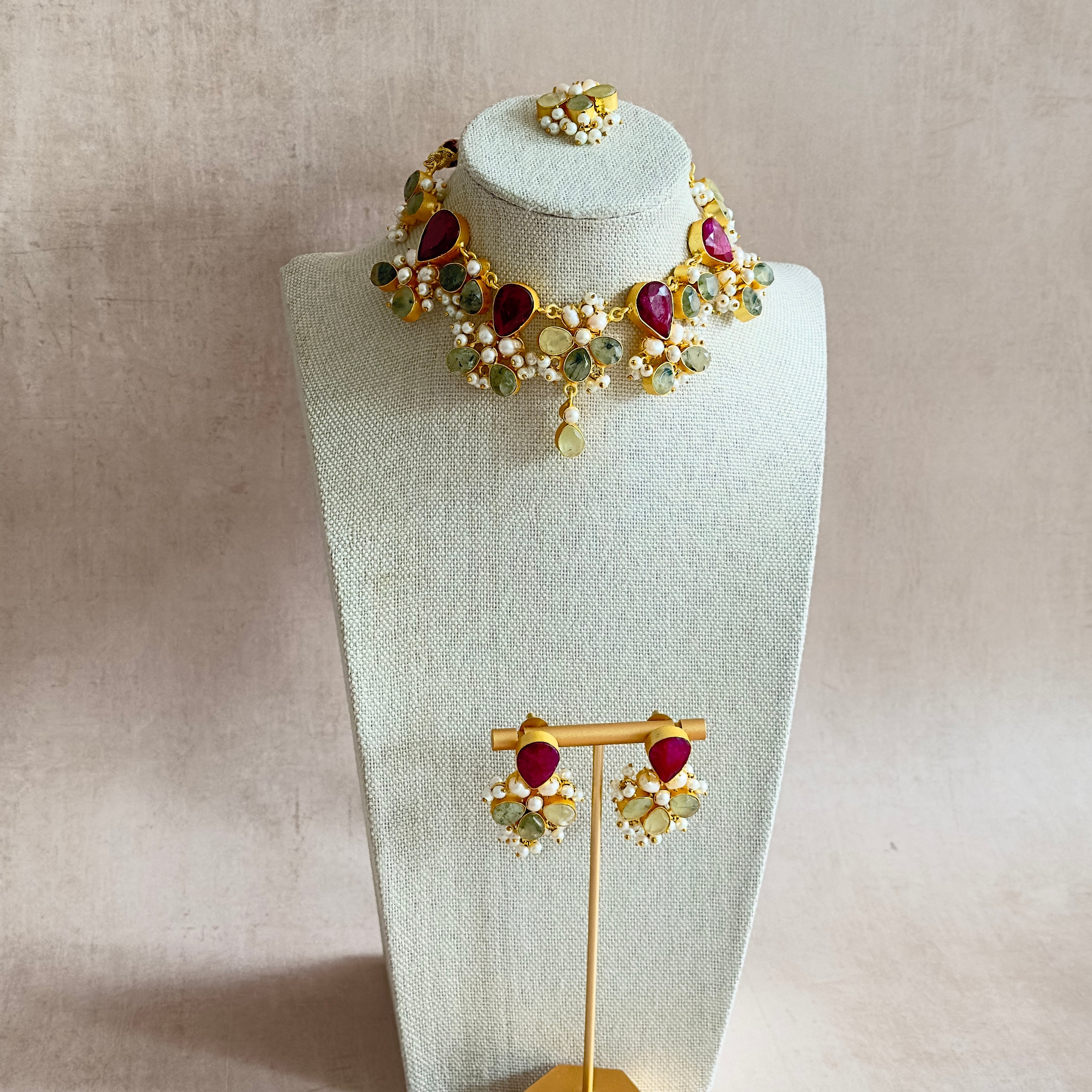 Solene Olive Choker Set - Ahseya & Co