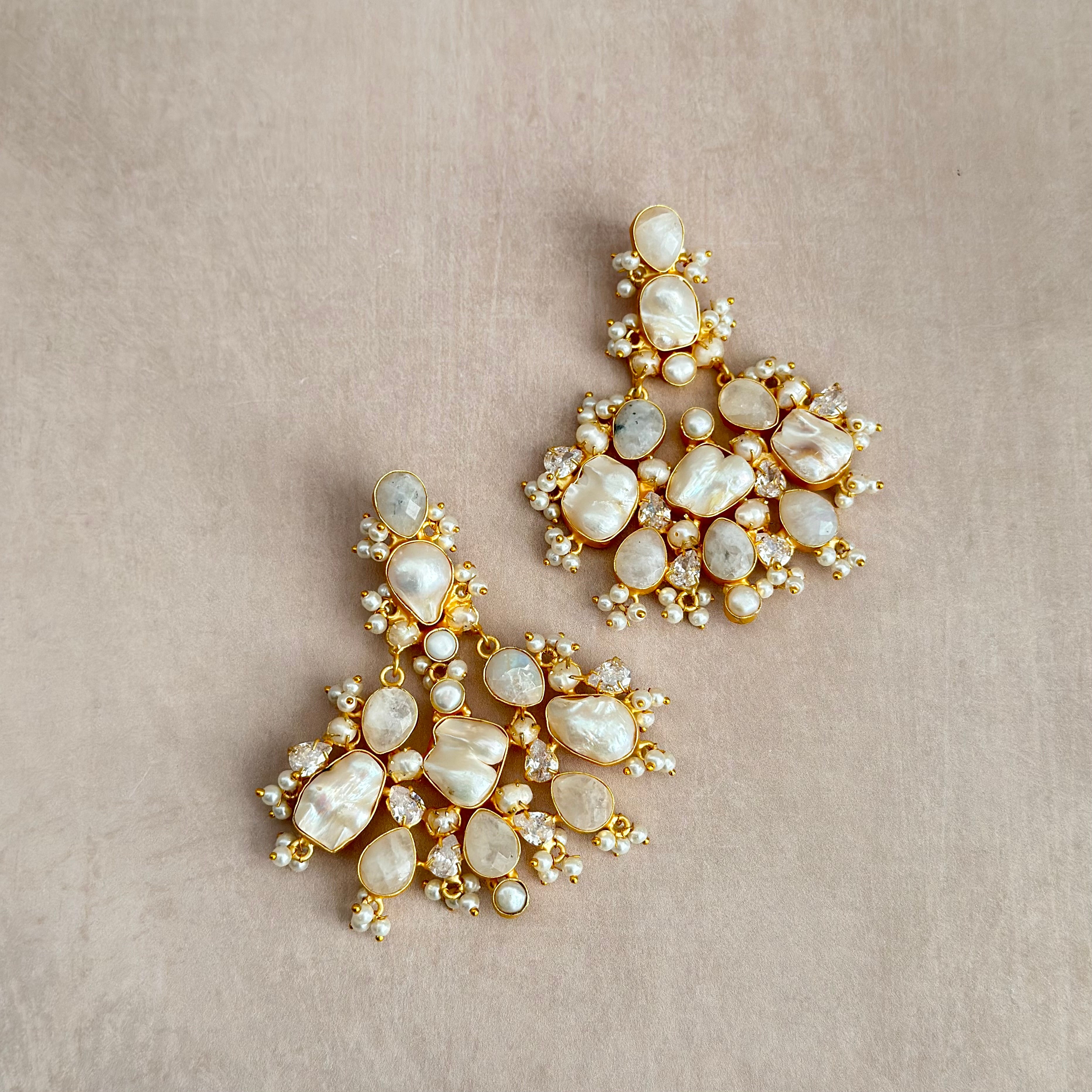 Layali Pearl Drop Earrings - Ahseya & Co