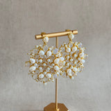 Aqsa Crystal Pearl Drop Earings