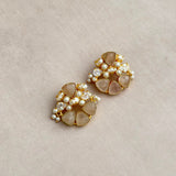 Fleur Pink Crystal Stud Earrings