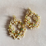 Tareen Olive Crystal Drop Earrings - Ahseya & Co