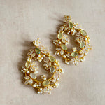 Tareen Olive Crystal Drop Earrings - Ahseya & Co