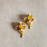 Reina Amber Crystal Drop Earrings - Ahseya & Co