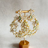 Tareen Olive Crystal Drop Earrings - Ahseya & Co