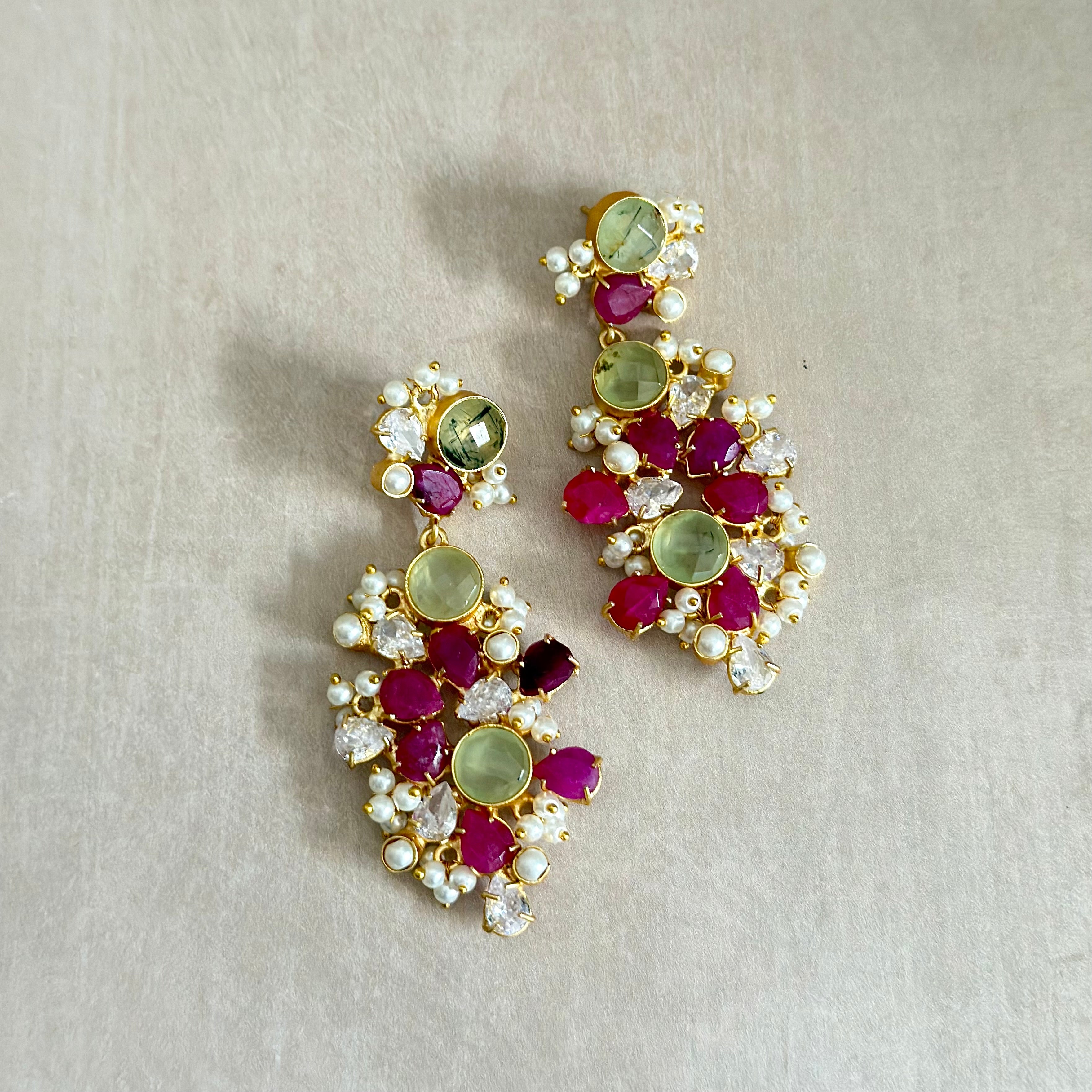 Celeste Fuchsia Drop Earrings - Ahseya & Co
