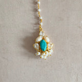 Hiba Turquoise Crystal Choker Set - Ahseya & Co