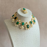Laurel Green Crystal Choker Set