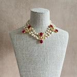 Ada Fuchsia Pearl Necklace set - Ahseya & Co
