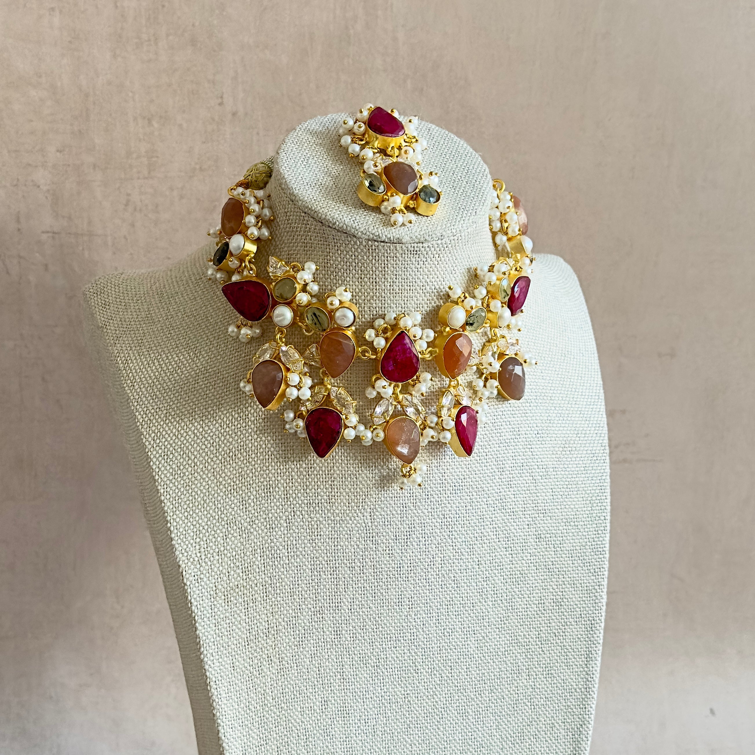 Nawal Crystal Choker Set - Ahseya & Co