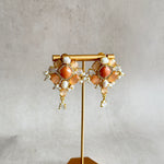 Reina Peach Crystal Drop Earrings - Ahseya & Co