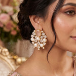 Lotus Rose Pearl Stud Earrings - Ahseya & Co
