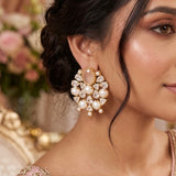 Lotus Rose Pearl Stud Earrings - Ahseya & Co