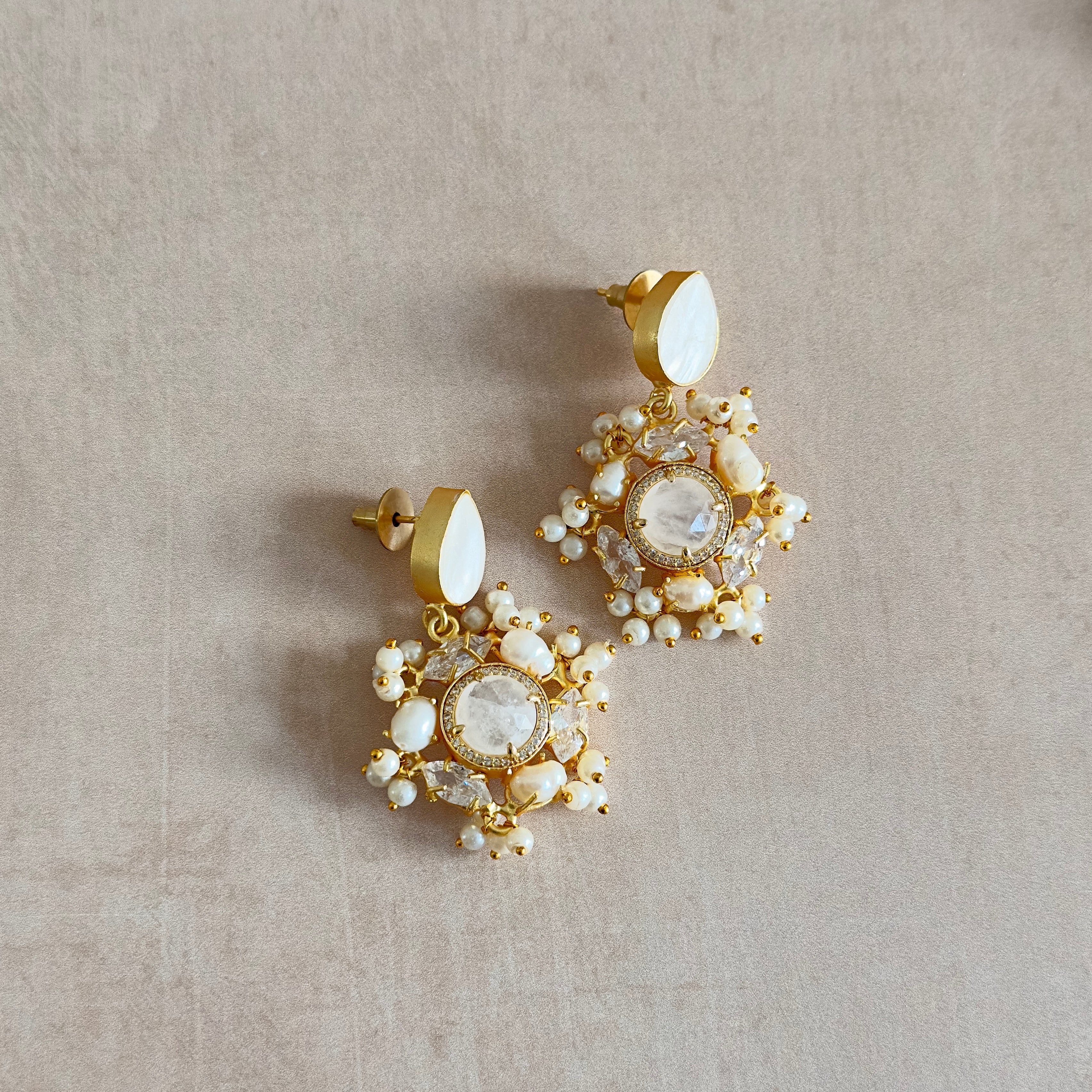 Annie White Drop Earrings - Ahseya & Co