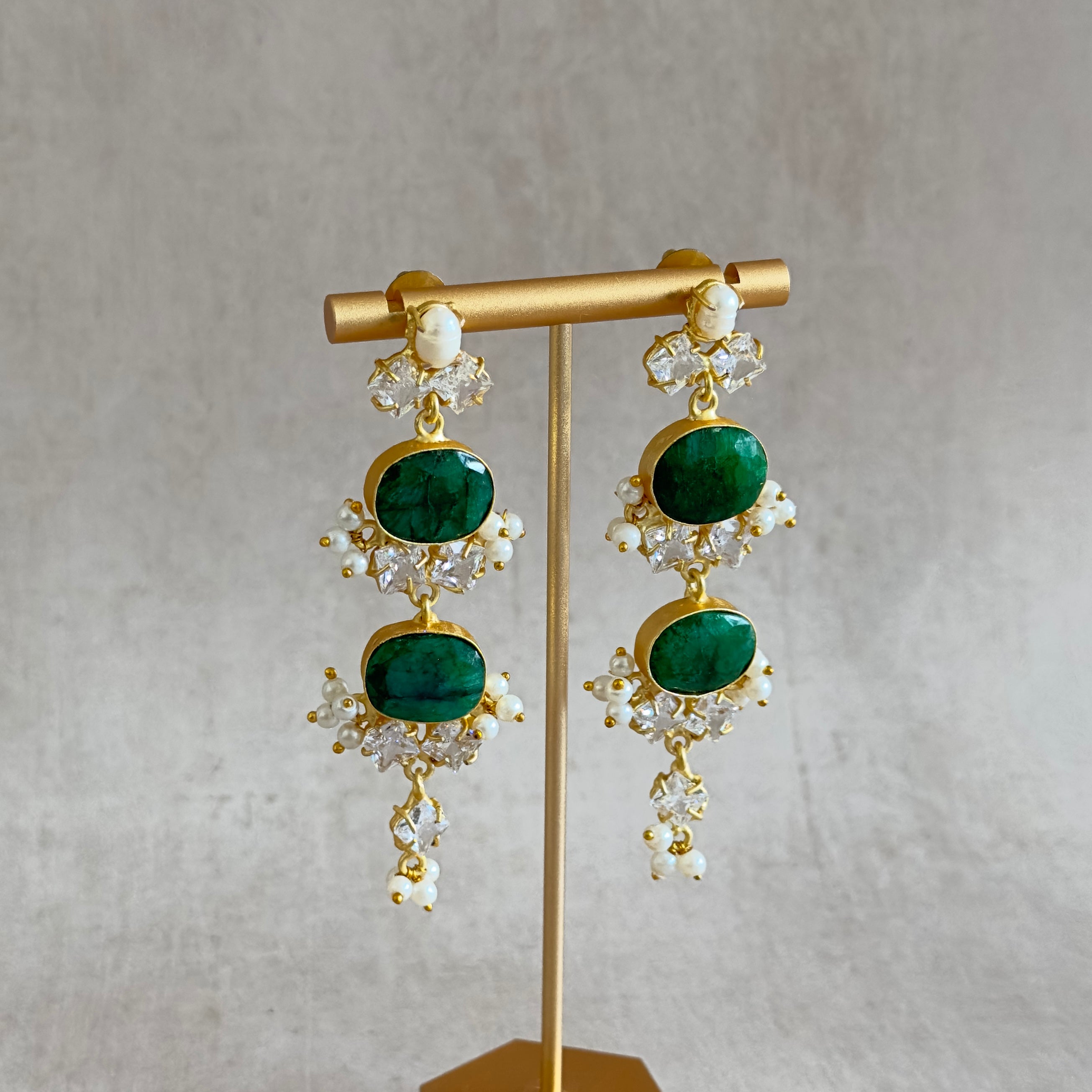 Finley Green Drop Earrings - Ahseya & Co