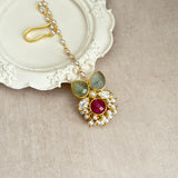 Lilia Olive Ruby Crystal Necklace Set