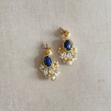 Mya Navy Pearl Drop Earrings