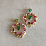 Maliha Fuchsia Green Drop Earrings