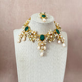 Ria Green Pearl Necklace Set