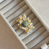 Anum Olive Crystal Ring