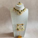 Emani Smokey Olive Crystal Necklace Set - Ahseya & Co