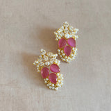 Adeeb Pink Crystal Stud Earrings - Ahseya & Co