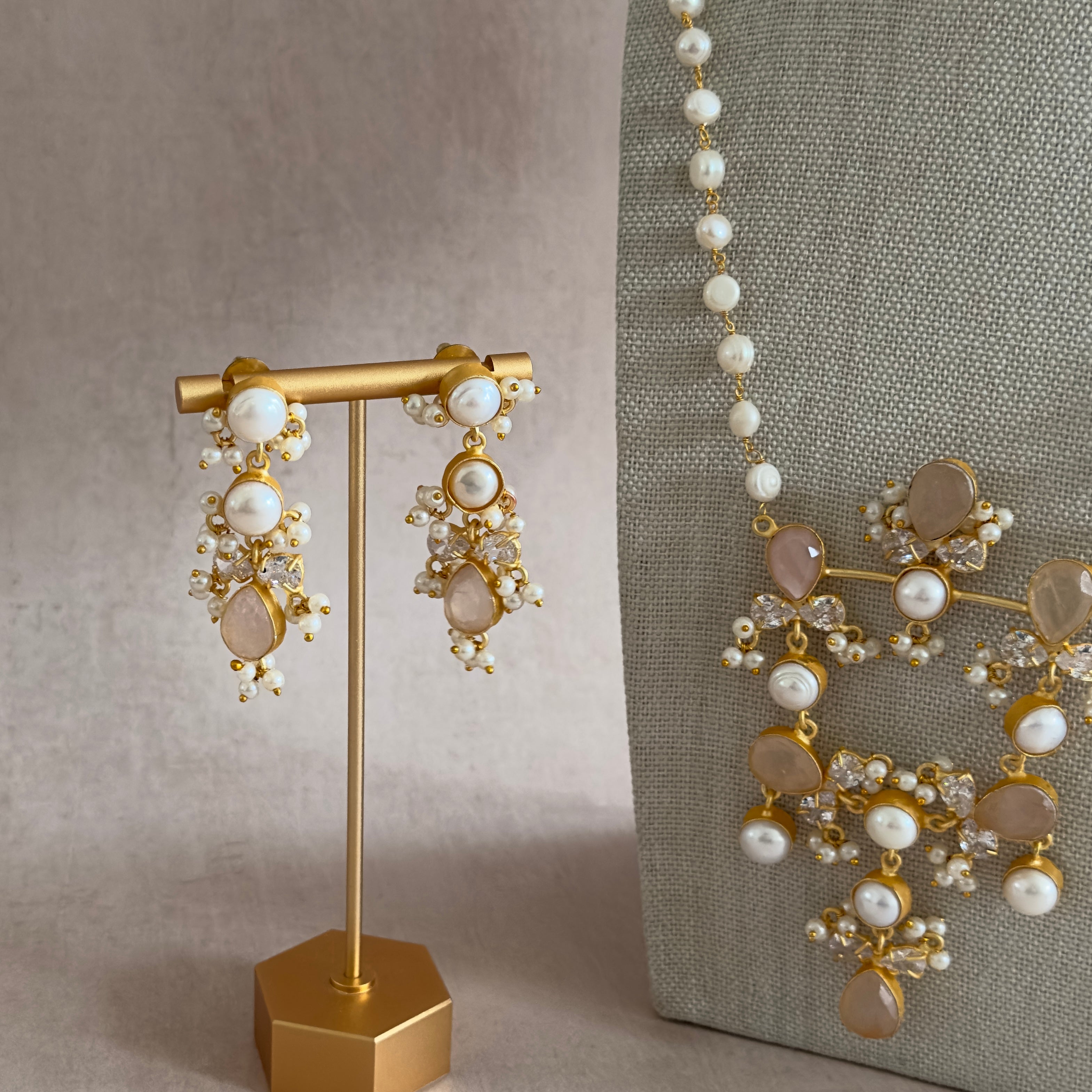 Noelle Pink Pearl Mala Set - Ahseya & Co