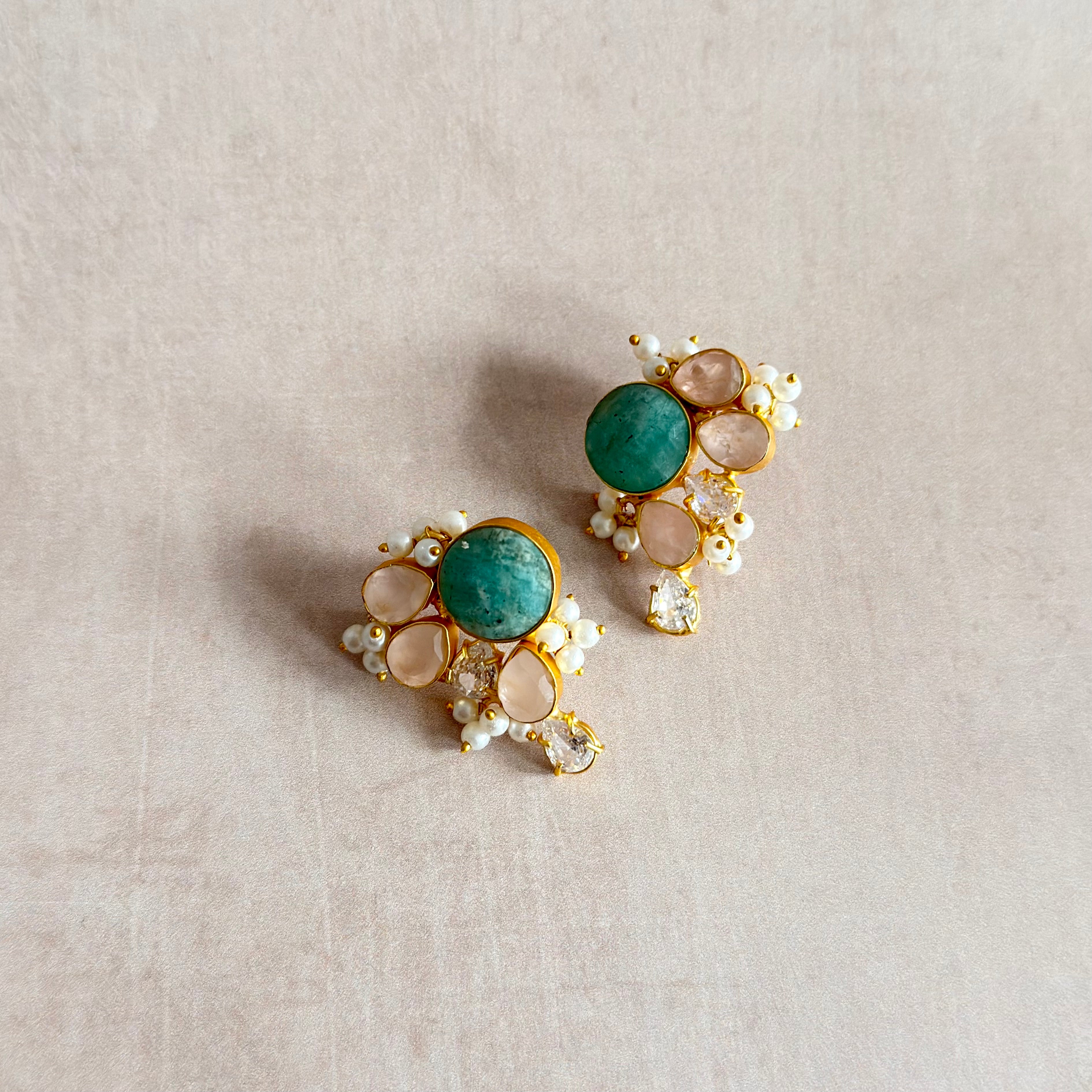 Eliza Jade Stud Earrings - Ahseya & Co