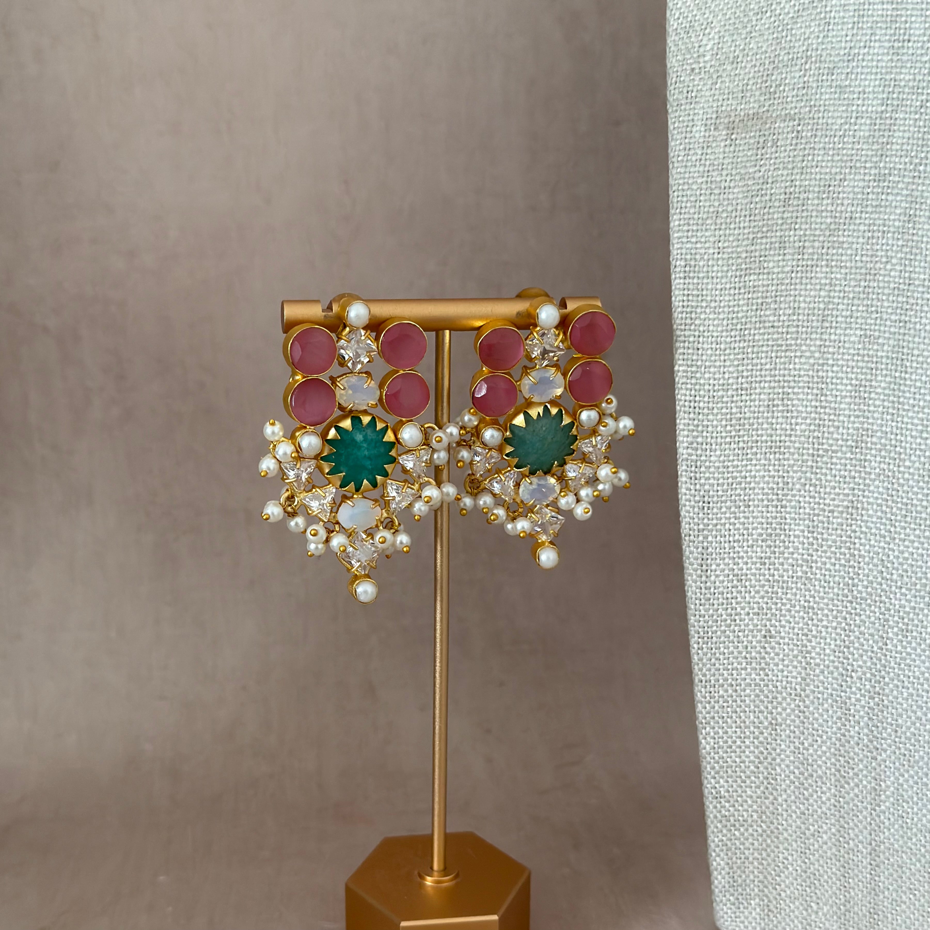 Leona Jade Crystal Necklace Set - Ahseya & Co