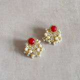 Inara Red Pearl Stud Earrings