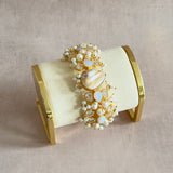 Rosà Pearl Crystal Cuff Bracelet